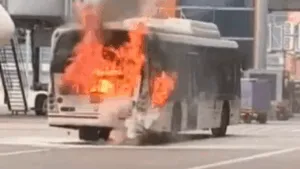 Delhi Airport Bus Fire