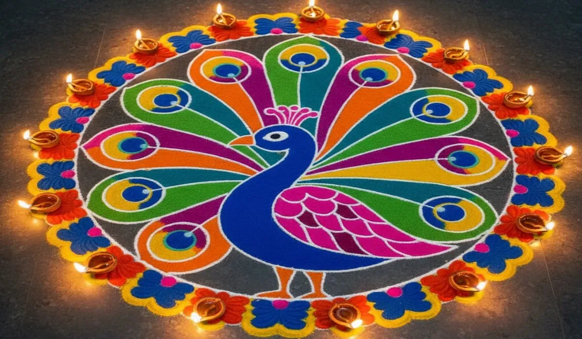 Peacock Rangoli Design