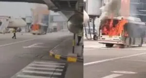 Delhi Airport Bus Fire