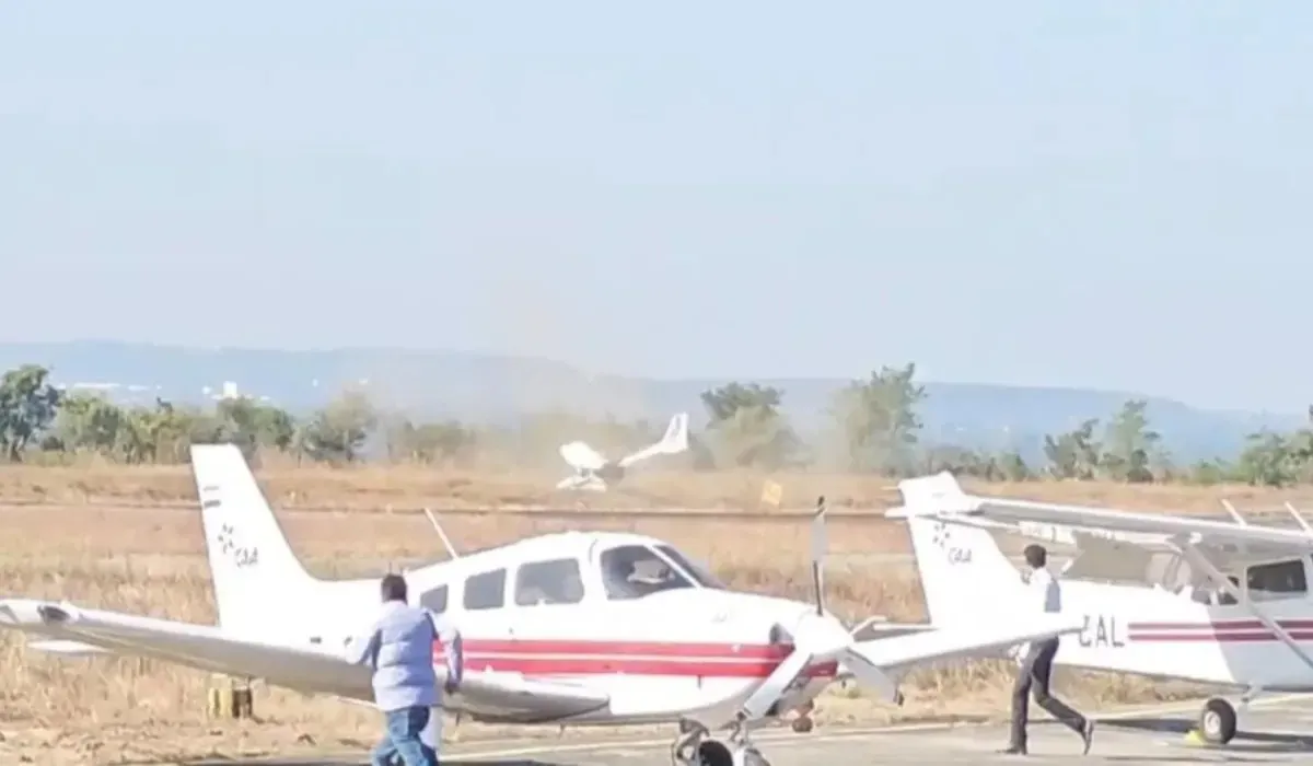 Sagar Plane Crash: Plane crashes while landing on runway in Madhya Pradesh