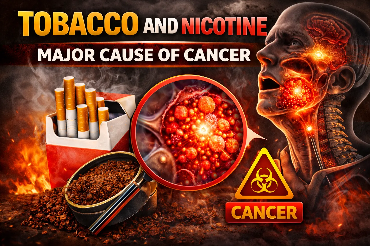 Tobacco and Nicotine major cause of Cancer