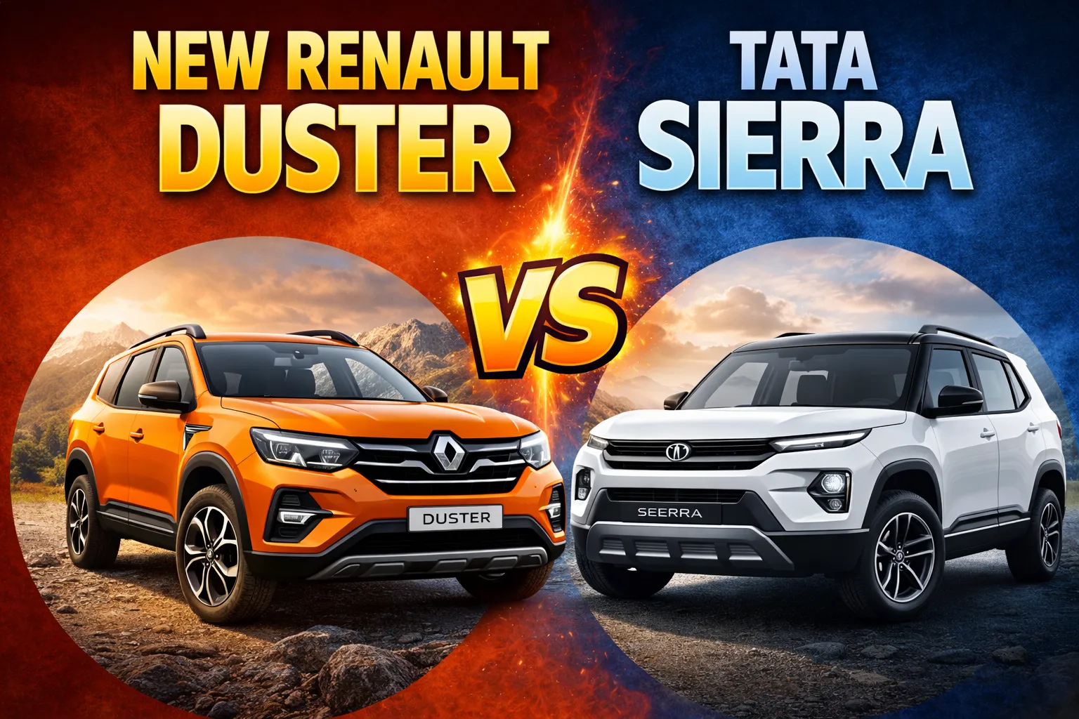 New Renault Duster vs Tata Sierra Comparison: Two cars, One price tag: ₹11.40 Lakh; which one should you buy?