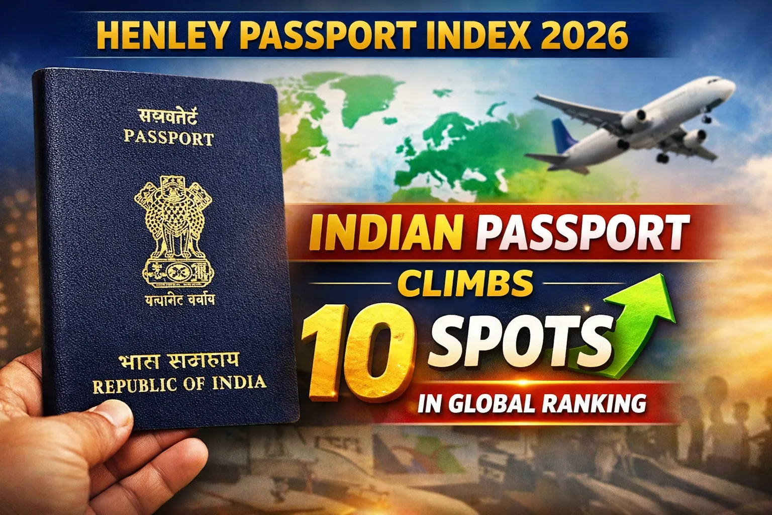 Henley Passport Index 2026: Indian Passport climbs 10 spots in global ranking