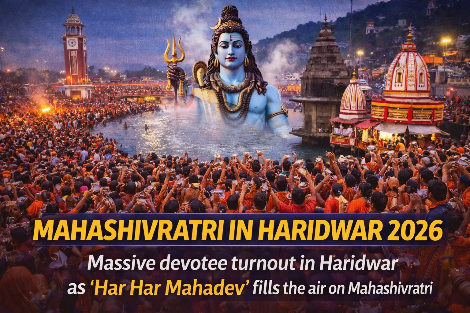 Mahashivratri in Haridwar 2026: Massive devotee turnout in Haridwar as ‘Har Har Mahadev’ fills the air on Mahashivratri