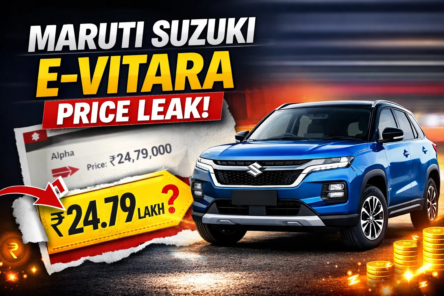 Maruti E Vitara Price Leak: Maruti Suzuki e-Vitara price rumoured at ₹24.79 Lakh after website leak
