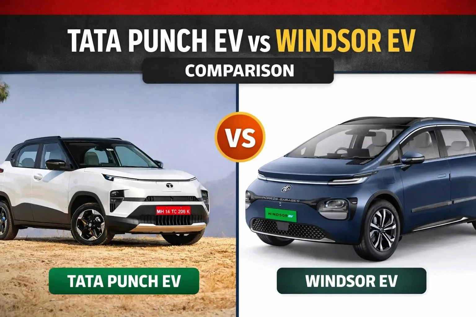 Tata Punch EV vs MG Windsor EV Features and Specifications