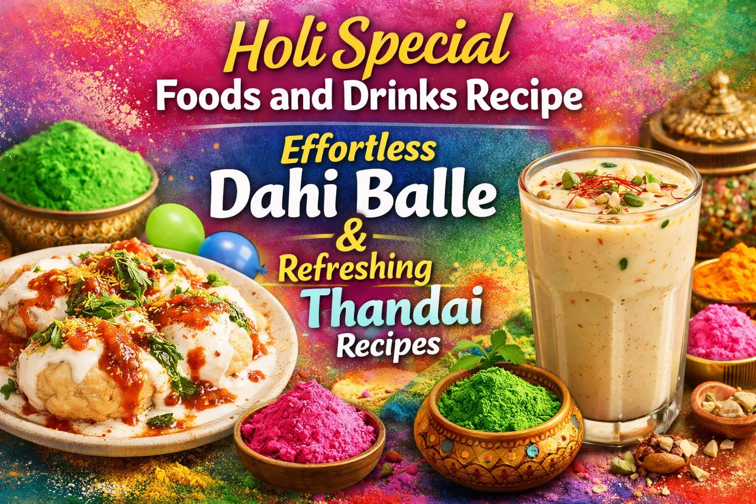Holi Special Foods and Drinks Recipe: Effortless Dahi Balle and Refreshing Thandai Recipes